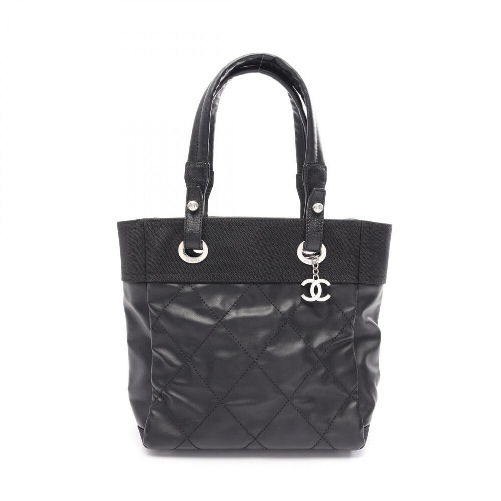 CHANEL Black Leather Tote Bag